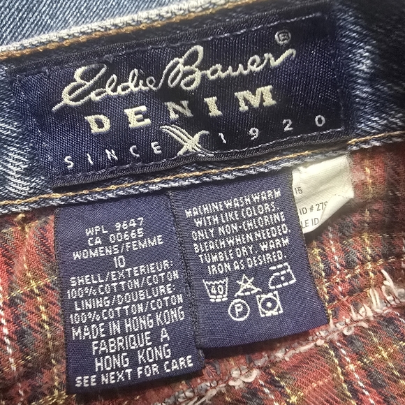 Vintage Flannel Lined Tapered Leg Mom Jeans by Eddie Bauer, 100% Cotton, EUC! - Picture 10 of 11